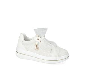 Valleverde 35496 Women's Casual Sneaker Synthetic Leather Wedge Heel 5 cm Rubber Sole, silver, 3 UK