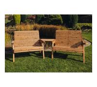 Valley 2 Bench Set Angled Tray - Fully Assembled - Set of Cushions Inc Churnet Valley Garden Furniture Ltd Brown One Size