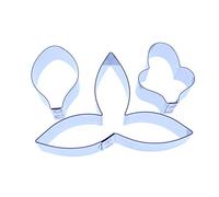 Valley Cutter Company Dendrobium Orchid Set of 3 Stainless Steel Sugarcraft Cutters