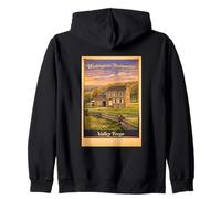 Valley Forge Aerial Washington's Headquarters Travel Art Zip Hoodie