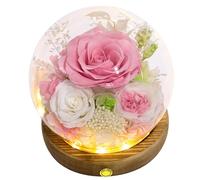 Valley of Rain & Forest Long-Lasting Real Flowers, Unique Floral Gift For you to send Love for All Occasions, for Indoor Decoration (Pink Rose & White Roses Arrangement)
