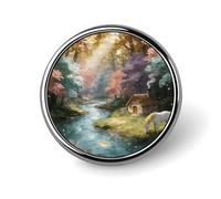 Valley of The Immortals Button Pin,Design Your Own Personalized Pin Back Button Badges Exquisite Round Badge Travel Brooch Metal Decorative Pins for Hat Clothes Backpack