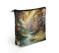 Valley of The Immortals Makeup Bag with Sturdy Zipper，Linen Material Storage Bag,Large Capacity And Multi-Purpose Cosmetic Bag for Daily Life, Travel, Outings, Business Trips And Other Occasions