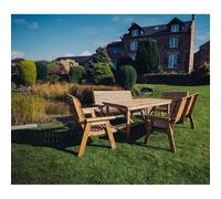 Valley Seat 10 Set 2X2B 2X3B Table - Minimal Assembly Required Churnet Valley Garden Furniture Ltd Brown One Size
