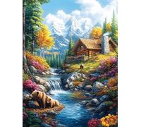 Valley Stream 1000 Pc DIY Jigsaw Puzzle Animal Plant Fairy Tale Puzzles for Adults Teens Hard Challenging Team Building Stress Reducing Autumn Rigid Cardboard 1000 PCS