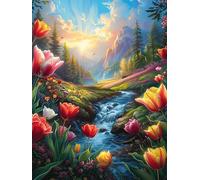 Valley Stream Landscape 1000 Piece Pack DIY Jigsaw Puzzle Animals And Plants Collectors Cognitive Development Educational Decorative Puzzle Gifts for Adults High-grade Cardboard 1000 PCS