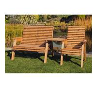 Valley Trio Set with Tray - Fully Assembled - Set of Cushions Inc Churnet Valley Garden Furniture Ltd Brown One Size