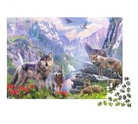 Valley Wolves Jigsaw Puzzles for Adults Interesting Puzzle Game 1000 Pieces Brain Challenge for Adults Gifts 70x50cm/1000pcs