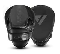 Valleycomfy Boxing Curved Focus Punching Mitts,Leather Boxing Pads for Men,Ideal for Boxing Training,Muay Thai,Kickboxing,Martial Arts,Black
