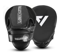 Valleycomfy Boxing Curved Focus Punching Mitts,Leather Boxing Pads for Men,Ideal for Boxing Training,Muay Thai,Kickboxing,Martial Arts,White