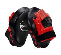 Valleycomfy Boxing Curved Focus Punching Mitts- Leatherette Training Hand Pads,Ideal for Karate, Muay Thai Kick, Sparring, Dojo, Martial Arts(Red)