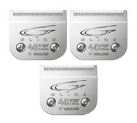 VALLNEI 3 Pack 40# A5 Style Detachable Dog Grooming Clipper Blade, 0.25 mm / 1/100 in Cut Length, Pet Clipper Replacement Blades Compatible with Andis Oster A5 Wahl KM Series Clippers