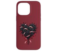 Valloween Black Roses Heart Case for iPhone 14 Pro Max