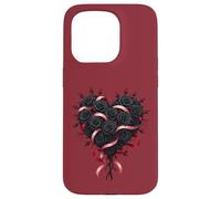 Valloween Black Roses Heart Case for iPhone 15 Pro