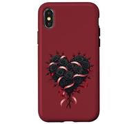 Valloween Black Roses Heart Case for iPhone X/XS