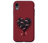 Valloween Black Roses Heart Case for iPhone XR
