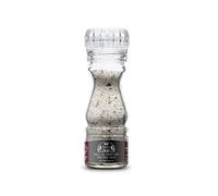 Valnerina Tartufi Summer Black Truffle Salt with Grinder | Flavoured Gourmet Salt for all dishes, especially Meat & Fish | 100 gr.