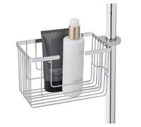 Valognes Shower Rail Caddy Stainless Steel Shower Shelf No Drilling Rustproof Shower Basket Bathroom Utensils Organiser Chrome Shower Shelf 20 x 12 x 13 cm