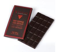 Valonia Hot Pepper Dark Chocolate - 80g Spicy Gourmet Bar | 52% Dark Cocoa with Chilli | Chili Dark Chocolate Gift for Spice Lovers | Artisan Turkish Treat | Perfect with Wine or Coffee