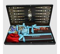 Valonia Mars Luxury Backgammon & Chocolate Gift Set | 790g Premium Chocolates with Festive Black Lacquered Design Game Board