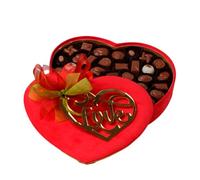 Valonia Valentine's Day Luxury Chocolate Gift Box - Red Velvet Heart Shaped Assortment, Gourmet Belgian Truffles & Pralines - Premium Romantic Gift for Her, Him, Anniversary & Weddings - 540g