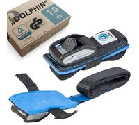 valonic DOLPHIN - 2x 1m short tie down straps, 25mm, 500Kg, protection pad, TÜV Rheinl. / GS certified, EN-12195-2 - cam buckle, for roof rack, kayak and bike rack, black