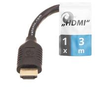 valonic HDMI cable - 3m, 4k, Full HD, ARC, high speed, ultra HD, ethernet - for TV, PS5, XBOX, 30 AWG, black, 300cm
