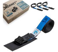 valonic HORNET - 4x 80cm tie down strap short, 19mm, 150Kg, padded, TÜV Rheinl. / GS certified, EN-12195-2 - cam buckle, black tie down straps for bike rack, ebike, kayak