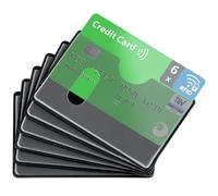 valonic Set of 6 RFID Blocking Sleeves - Insertion from the top, Credit Card Protector Sleeve for Wallet - Protection Block for Debit Card and Metro Card