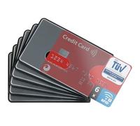 valonic Set of 6 RFID Blocking Sleeves - Transparent Front, Credit Card Protector Sleeve for Wallet - Protection Block for Debit Card and Metro Card