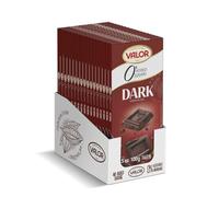 Valor 0% Added Sugar Dark Chocolate Bar - Dark Diabetic Chocolate - made with Fine Cacao, Sweetened with Stevia, Gluten Free, Vegan, by Master Chocolatiers, Box 17 100g Bars