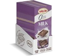 Valor 0% Added Sugar Milk Chocolate Bar - Milk Diabetic Chocolate Bar - Made with Fine Cocoa, Sweetened with Stevia, Gluten Free, by Master Chocolatiers - Box 17 100g Bars
