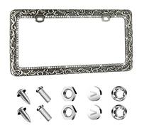 Valor Gel Car License Plate Frames (1 Pack, Retro Carving)