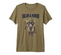 Valor & Honor Buffalo Patriotism Military Bison Soldier Premium T-Shirt