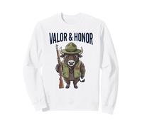 Valor & Honor Buffalo Patriotism Military Bison Soldier Sweatshirt