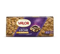 Valor Milk Chocolate with Almonds - Almond Chocolate Bars by Master Chocolatiers, with 25% Mediterranean Whole Almonds, 37% Cocoa Solids & Gluten-Free for Indulgent Snacking, 250g