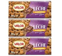 Valor Milk Chocolate with Mediterranean Almonds 250g, Pack of 3 (750g Total)