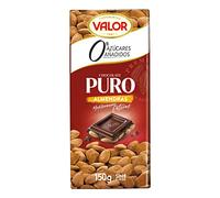 Valor - Pure Chocolate with Whole Mediterranean Almonds, Sugar Free Valor Chocolate- 150g