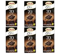 Valor Sugar-Free 70% Dark Chocolate Bar with No Added Sugar, Pack of 6 (600g Total)