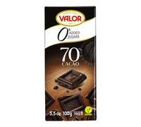 Valor Sugar Free Dark Chocolate Bar - Dark Diabetic Chocolate - Smooth Sugar free made with 70% Cacao, Sweetened with Stevia, Gluten Free, Vegan, by Master Chocolatiers, 100g Bar