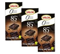 Valor Sugar-Free 85% Dark Chocolate Bar | No Added Sugar | Pack of 3 (300g Total)