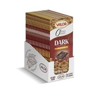 Valor Sugar Free Chocolate Bar - Dark Diabetic Chocolate with Almonds, made with Cacao, Sweetened with Stevia, Lactose & Gluten Free, Vegan, by Master Chocolatiers, x17 150g Bars