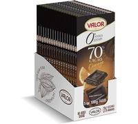 Valor Sugar Free Chocolate Bar - Dark Diabetic Chocolate with Orange, made with 70% Cacao Sweetened with Stevia, Lactose & Gluten Free Vegan, by Master Chocolatiers, x17 100g Bars