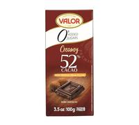 Valor Sugar Free Dark Chocolate Bar - Dark Diabetic Chocolate with Truffle Cream - Delicious Sugar free Chocolate with 52% Cacao, Sweetened with Stevia, Gluten Free, by Master Chocolatiers, 100g Bar