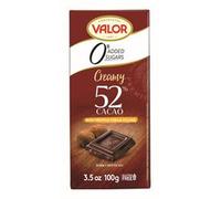 Valor Sugar Free Dark Chocolate Bar - Dark Diabetic Chocolate with Truffle Cream - Delicious Sugar free Chocolate with 52% Cacao, Sweetened with Stevia, Gluten Free, by Master Chocolatiers, 100g Bar