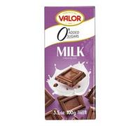 Valor Sugar Free Milk Chocolate Bar - Milk Diabetic Chocolate Bar - Made with Fine Cocoa, Sweetened with Stevia, Gluten Free, by Master Chocolatiers - All the Pleasure Sugar-Free, 100g Bar