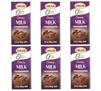 Valor Sugar-Free Milk Chocolate With Hazelnut Cream Bar | No Added Sugar | Pack of 6 (600g Total)