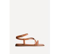 Valor Tan Faux Leather Strappy Flat Sandals Linzi Tan 3-Standard Fit