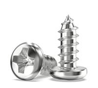 Valorada 100Pcs Wood Screw, M4 x 10mm Truss Head Phillips Fast Self Tapping Screws, 304 Stainless Steel, Full Thread