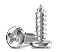 Valorada 100Pcs Wood Screw, M4 x 12mm Truss Head Phillips Fast Self Tapping Screws, 304 Stainless Steel, Full Thread